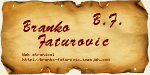 Branko Faturović vizit kartica